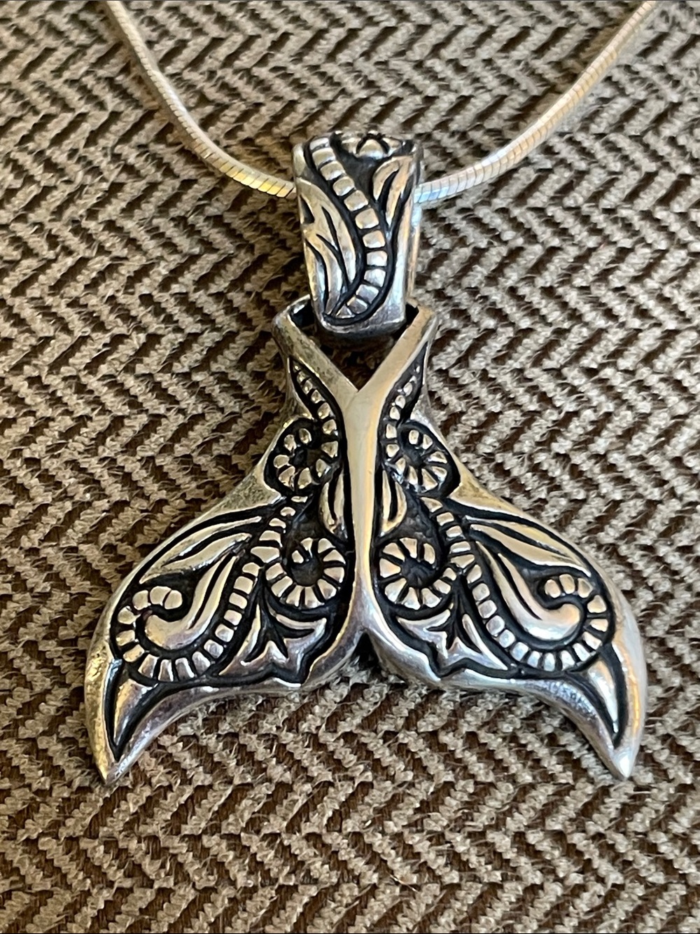 Sterling Silver Mermaid Tail Necklace - Picture 2 of 10